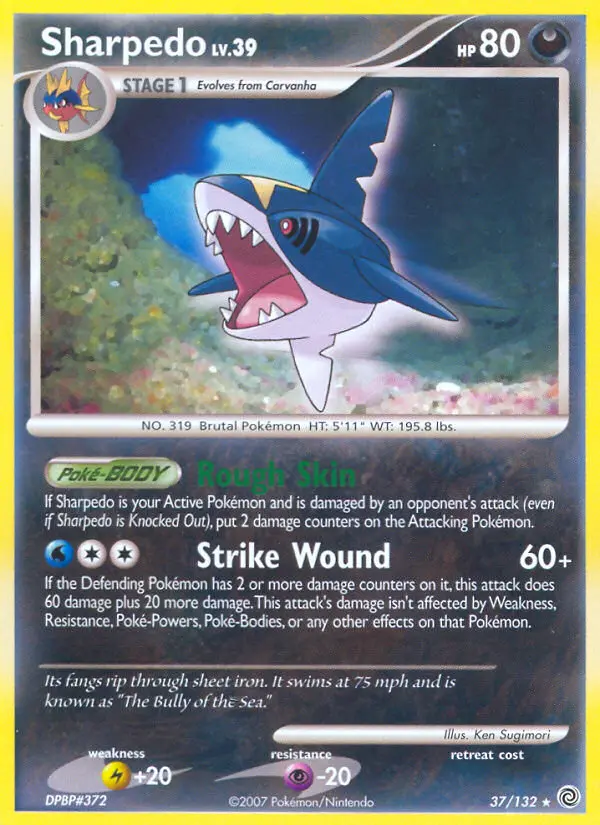 Sharpedo 37 card from Secret Wonders