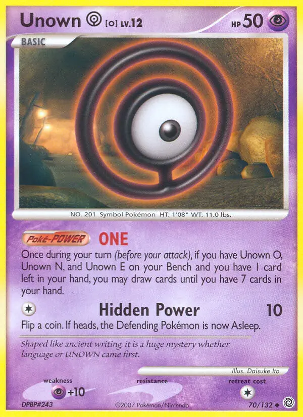 Unown [O] 70 card from Secret Wonders