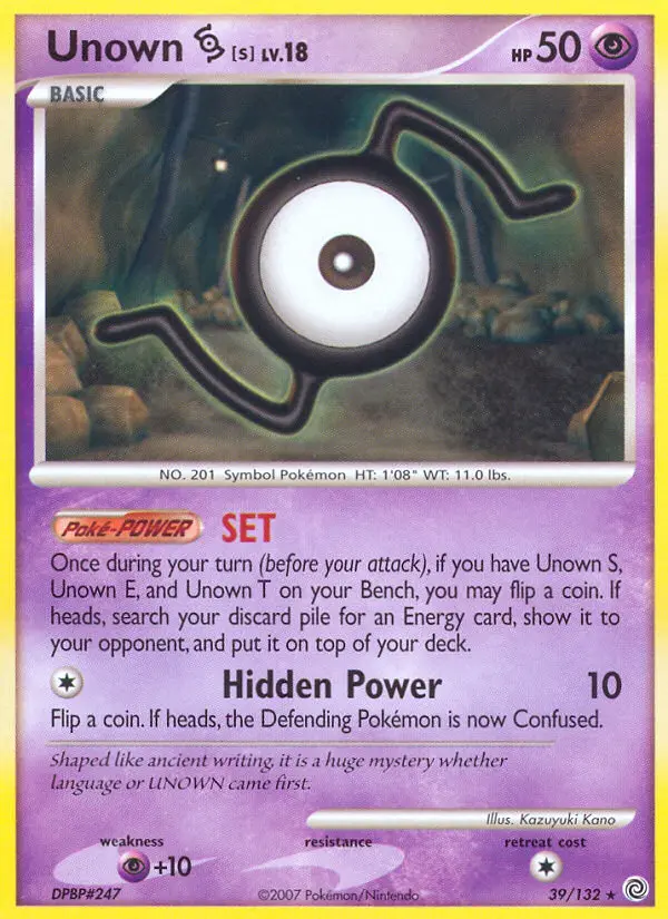 Unown [S] 39 card from Secret Wonders