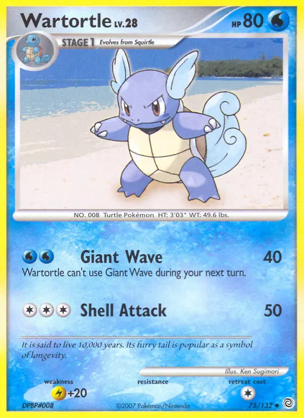Wartortle 75 card from Secret Wonders
