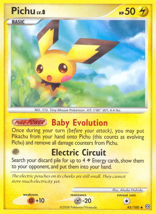 Pichu 45 card from Stormfront