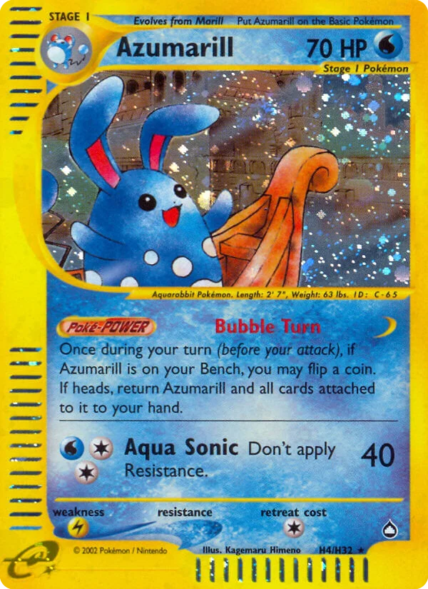 Azumarill H4 card from Aquapolis