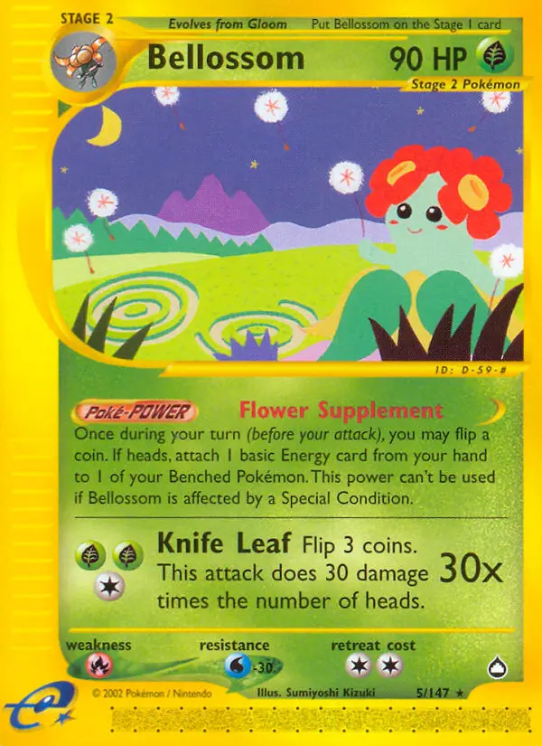 Bellossom 5 card from Aquapolis
