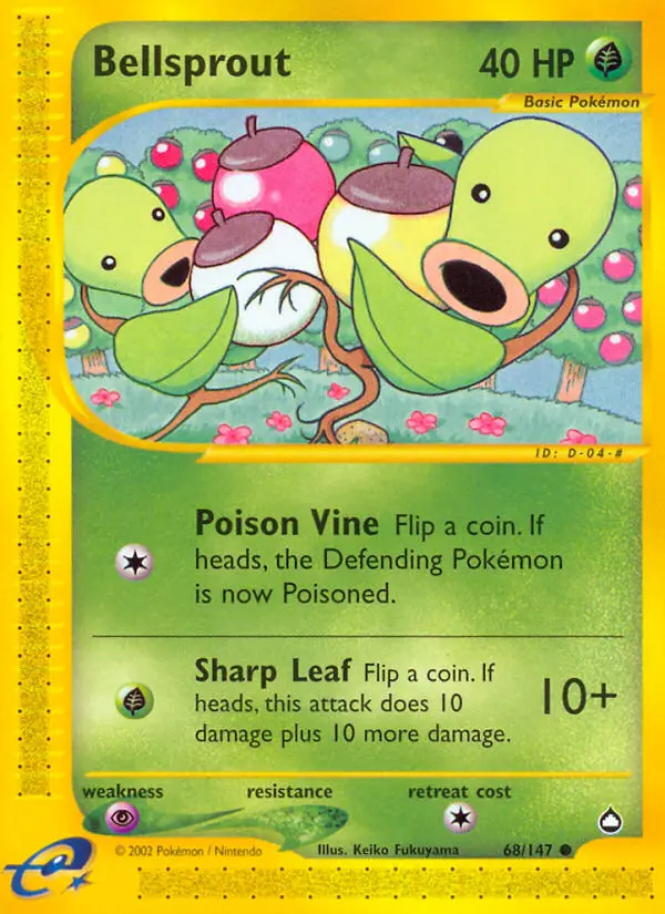 Bellsprout 68 card from Aquapolis