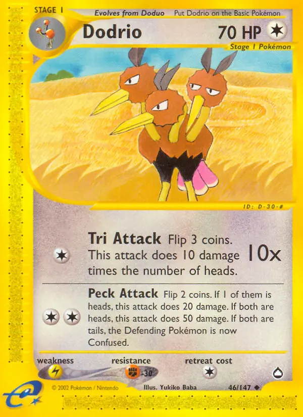 Dodrio 46 card from Aquapolis