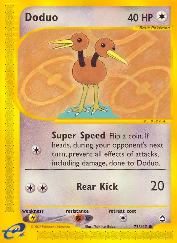 Doduo 73 card from Aquapolis