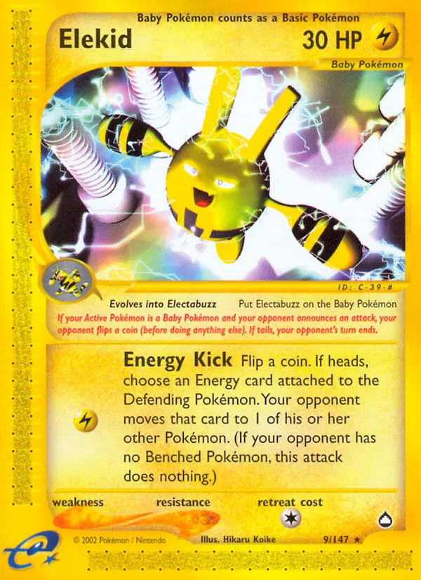 Elekid 9 card from Aquapolis
