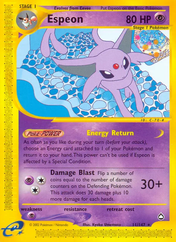 Espeon 11 — Aquapolis 11, Normal finish