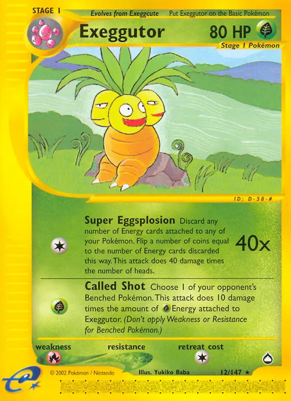 Exeggutor 12 card from Aquapolis