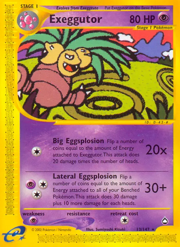 Exeggutor 13 card from Aquapolis