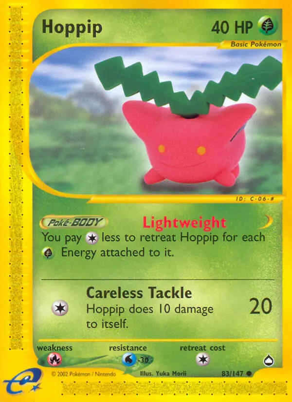 Hoppip 83 card from Aquapolis