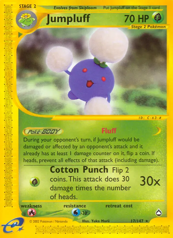 Jumpluff 17 card from Aquapolis