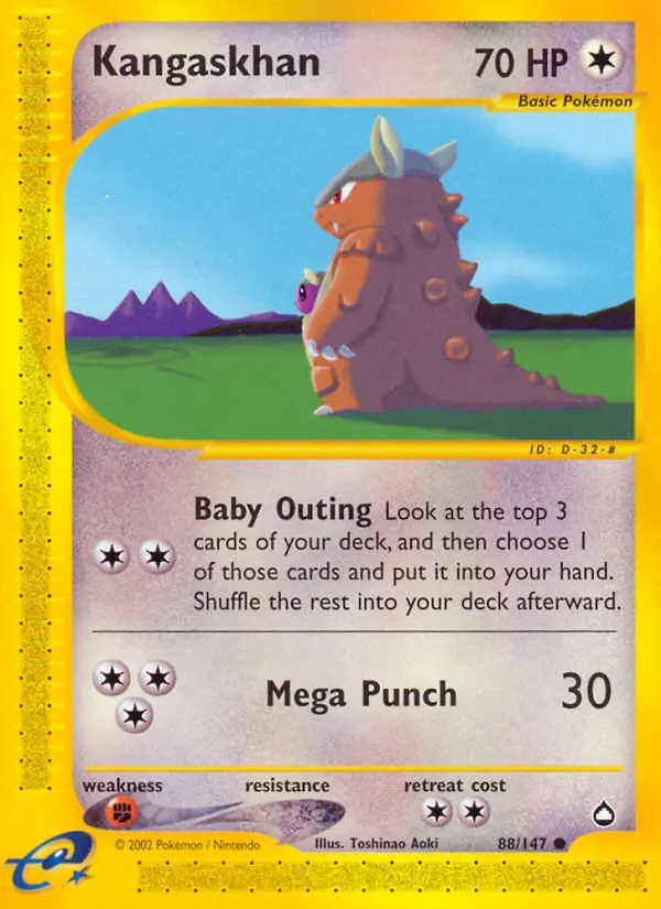 Kangaskhan 88 card from Aquapolis