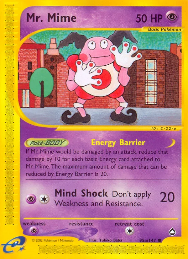 Mr. Mime 95 card from Aquapolis