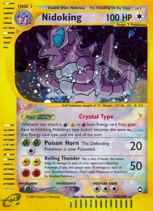 Nidoking 150 card from Aquapolis