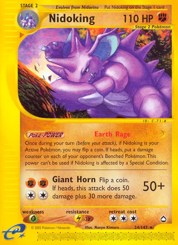 Nidoking 24 card from Aquapolis