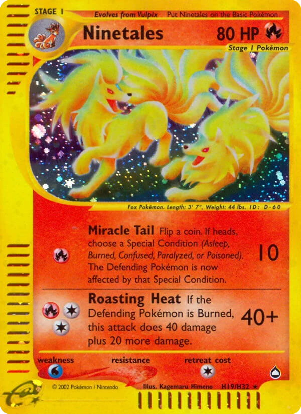 Ninetales H19 — Aquapolis H19, Holofoil finish