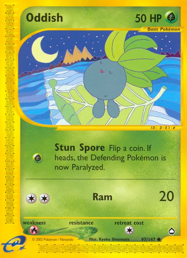 Oddish 97 card from Aquapolis