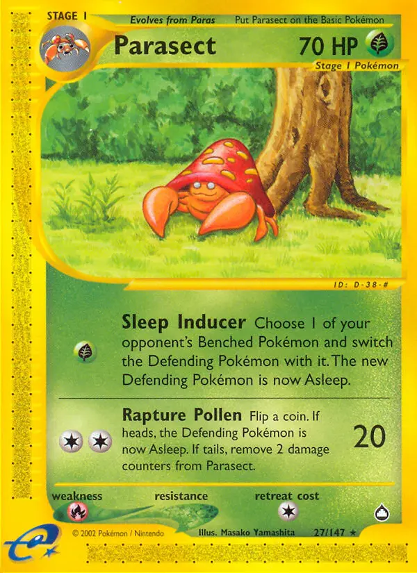Parasect 27 card from Aquapolis