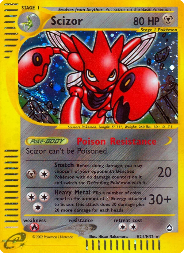 Scizor H21 card from Aquapolis
