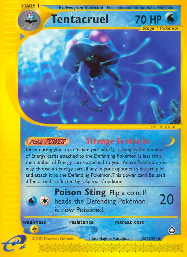 Tentacruel 38 card from Aquapolis