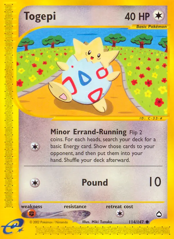 Togepi 114 card from Aquapolis