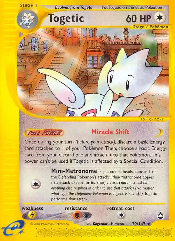 Togetic 39 card from Aquapolis