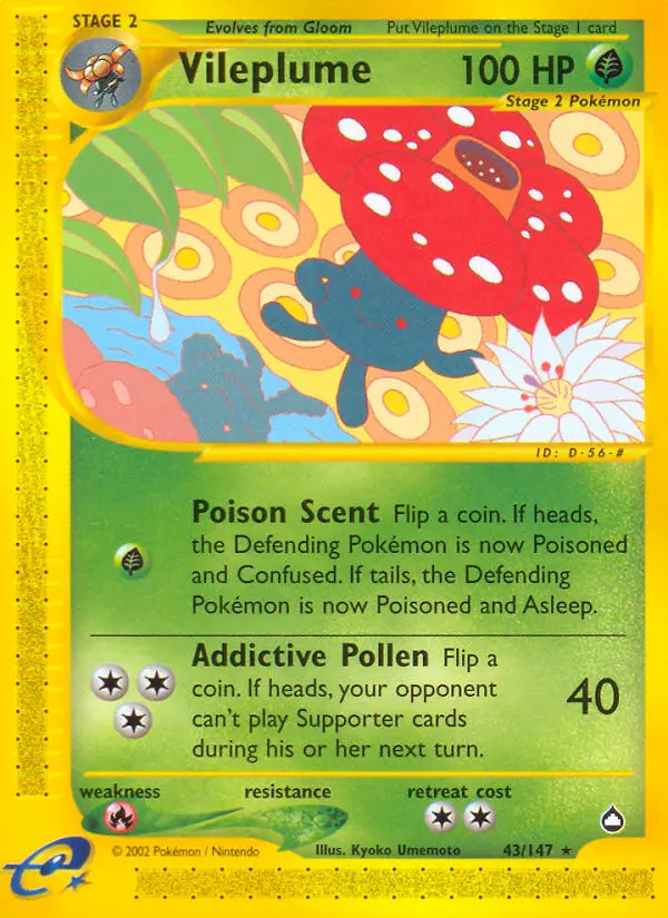 Vileplume 43 card from Aquapolis