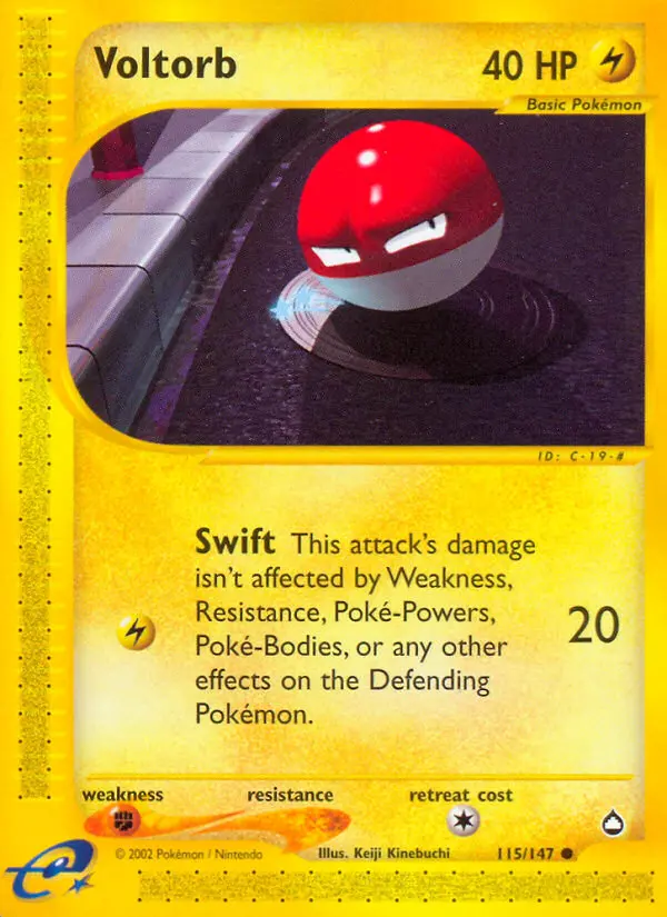 Voltorb 115 card from Aquapolis