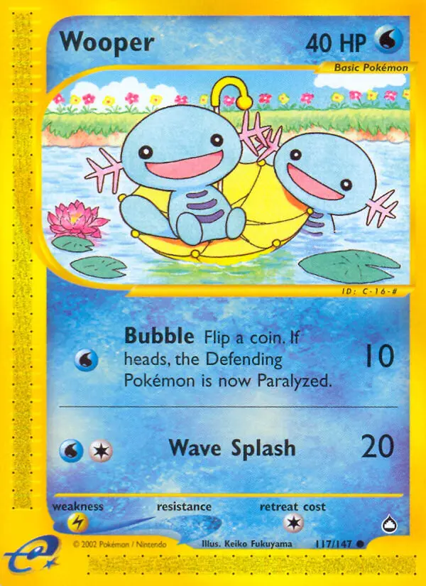 Wooper 117 card from Aquapolis