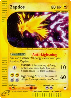 Zapdos — Aquapolis #H32