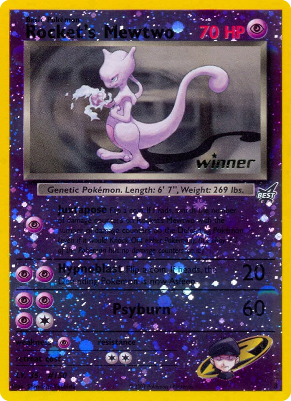 Rocket's Mewtwo 8 card from Best of Game