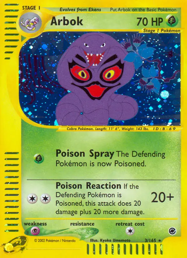 Arbok 3 — Expedition Base Set 3, Holofoil finish