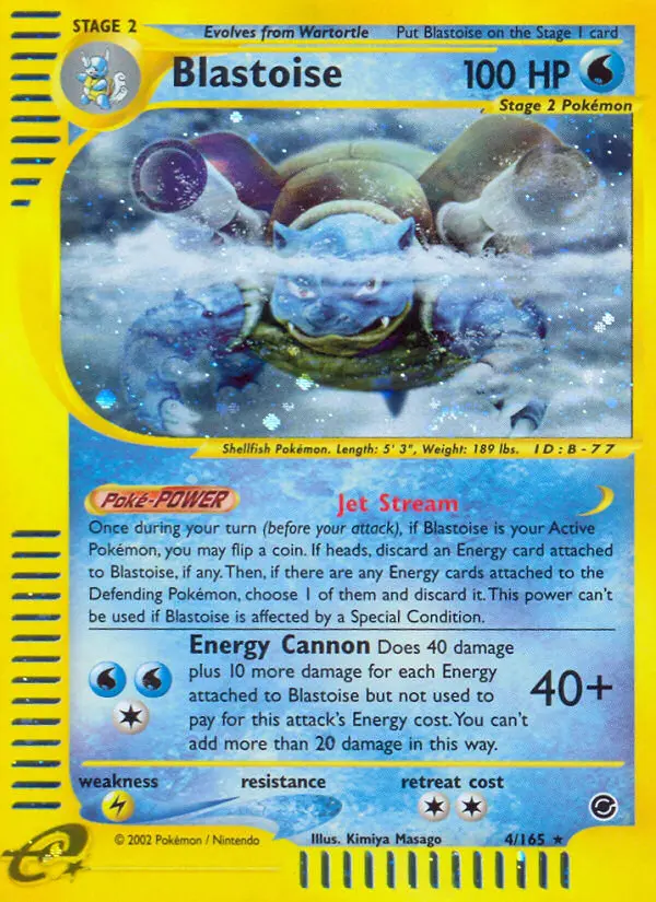 Blastoise 4 card from Expedition Base Set