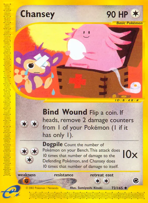 Chansey 72 card from Expedition Base Set