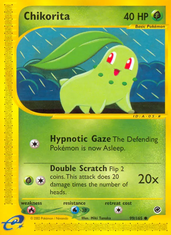 Chikorita 99 card from Expedition Base Set