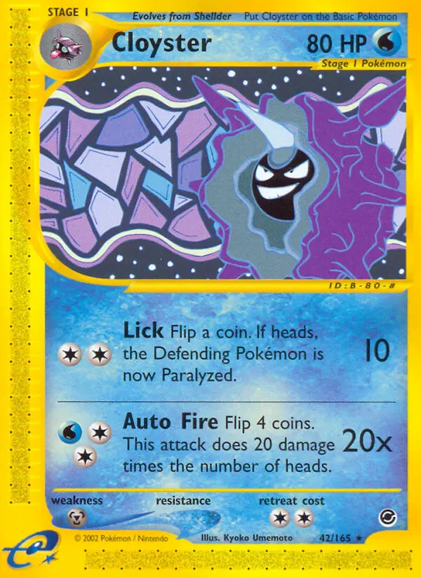 Cloyster 42 card from Expedition Base Set