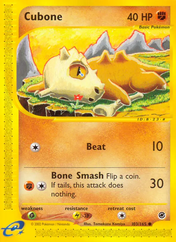 Cubone 103 card from Expedition Base Set