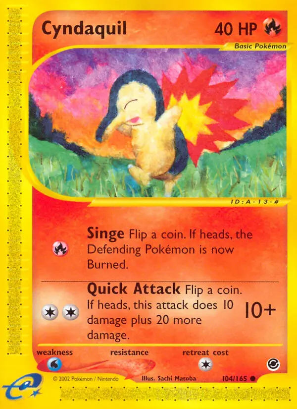 Cyndaquil 104 card from Expedition Base Set