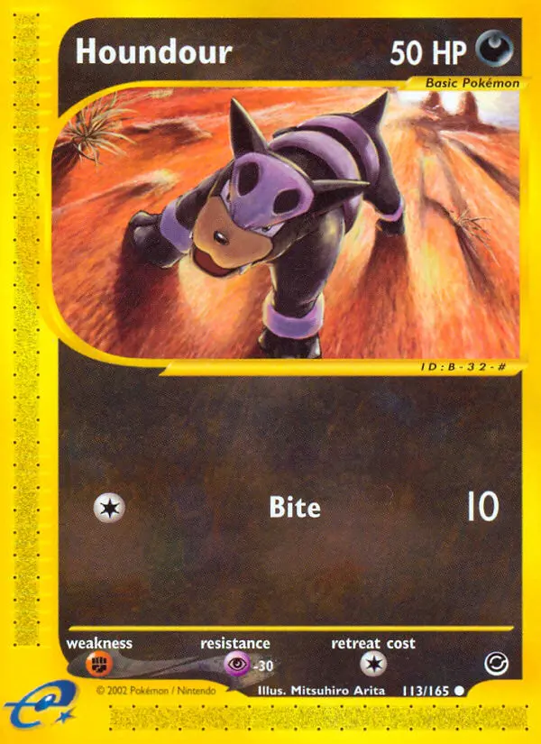 Houndour 113 card from Expedition Base Set