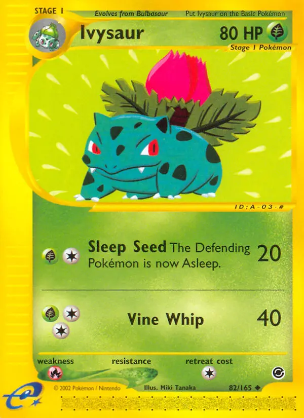 Ivysaur 82 card from Expedition Base Set