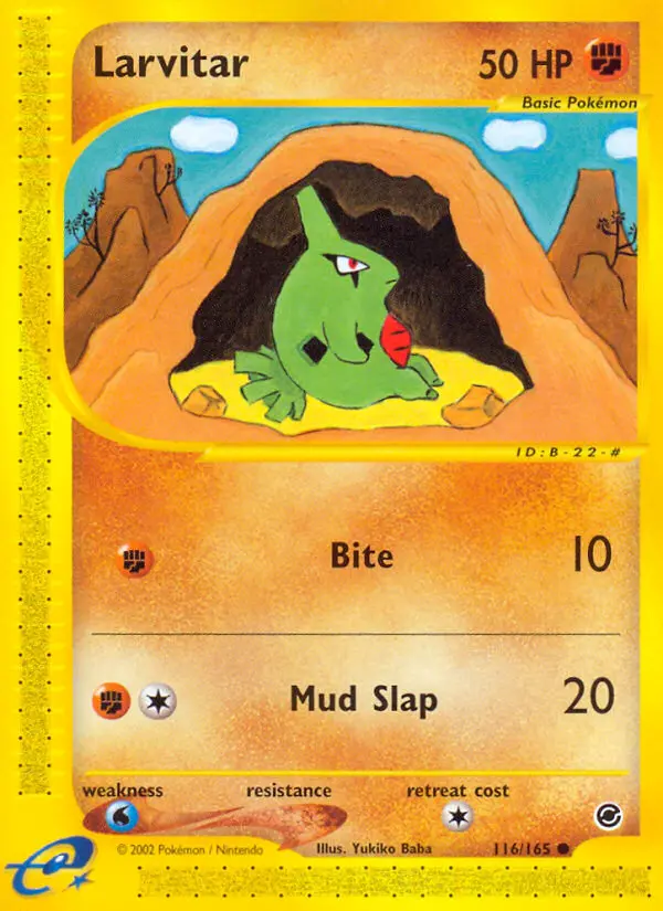 Larvitar 116 card from Expedition Base Set
