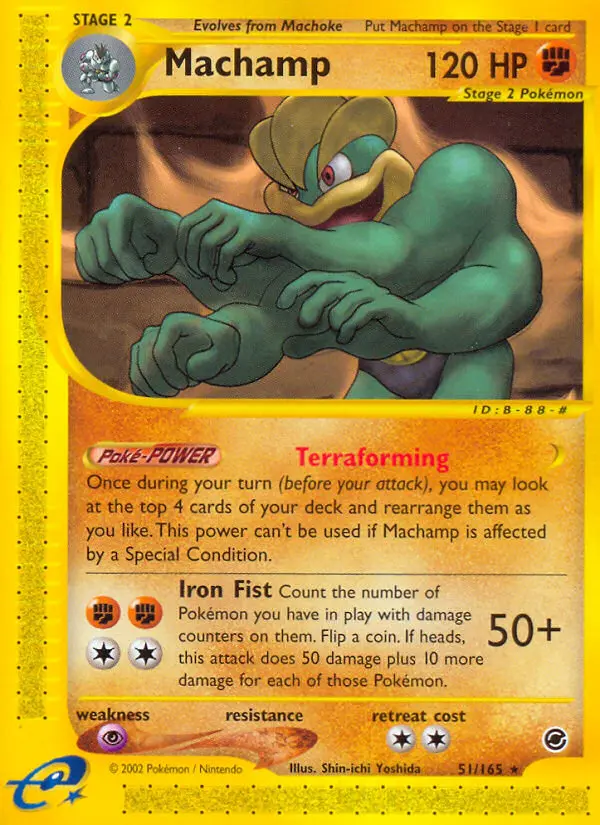 Machamp 51 card from Expedition Base Set