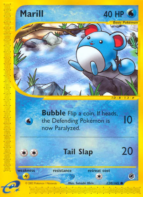 Marill 120 card from Expedition Base Set
