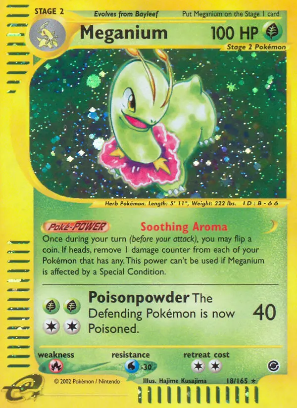 Meganium 18 — Expedition Base Set 18, Holofoil finish