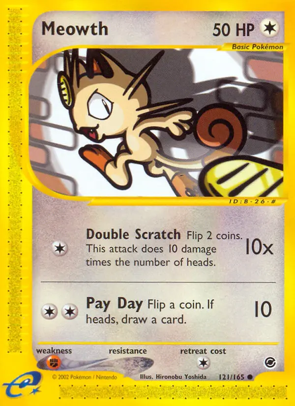 Meowth 121 card from Expedition Base Set