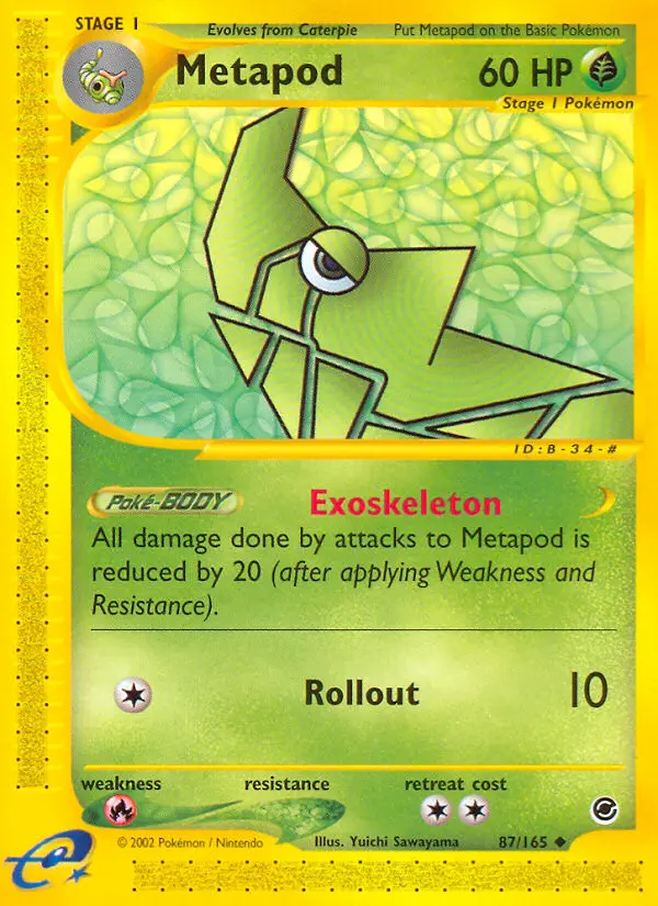 Metapod 87 card from Expedition Base Set