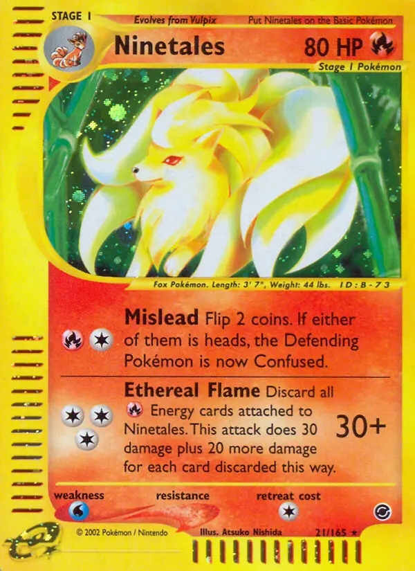 Ninetales 21 card from Expedition Base Set