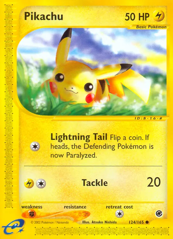 Pikachu 124 — Expedition Base Set 124, Normal finish