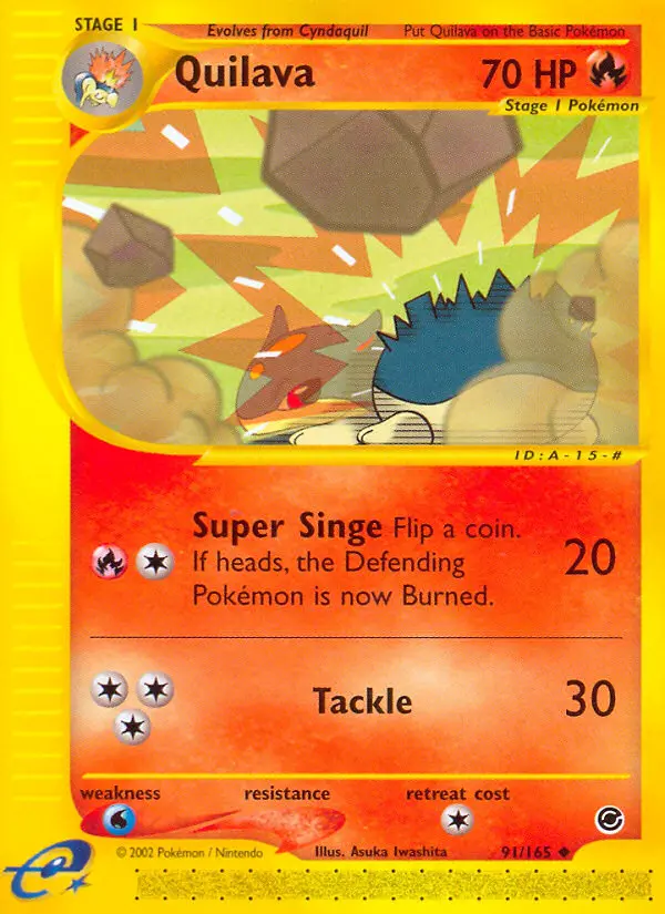 Quilava 91 card from Expedition Base Set